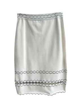 White Cut Out Midi Skirt - Alexander McQueen - FashionsVida