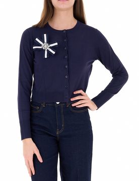 Cardigan con spilla BLU NAVY M