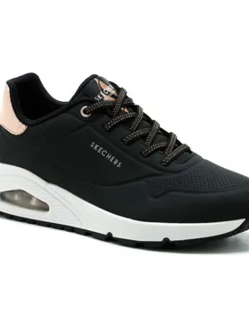 Sneaker Street™ Uno Shimmer Away Black / White / Pink Gold EU 41 - Skechers - FashionsVida