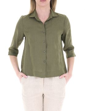 Camicia in lino VERDE OLIVA 42