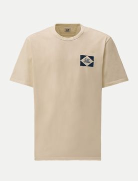 T-Shirt mit Backprint Beige M