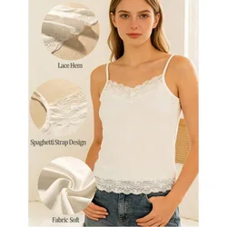 Women's Lace Floral Camisole, Elegant Fitted Camisole Underwear, Soft & Comfortable Casual Basic Camisole