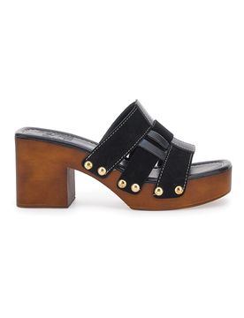 Zoccoli Neri Con Tacco 9 cm 5387 40