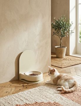 Ciotola magnetica per cani e gatti con regolazione dell'altezza - bianco