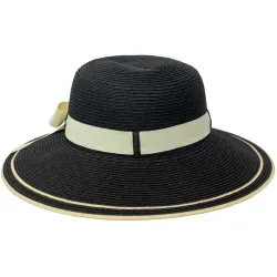 Sombrero con protección solar en marrón con cinta en