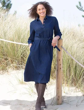 Womens Lillington Denim Dress - Navy - Size 6 Uk - Kite Clothing - FashionsVida