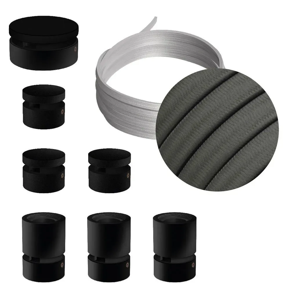Cables Kit D´éclairage Linear Filé System Cm03 5 M 7 Unités Black / Grey One Size - Creative - FashionsVida