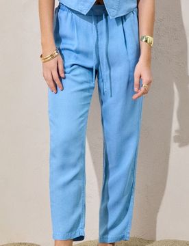 Pantaloni a costine - azzurro