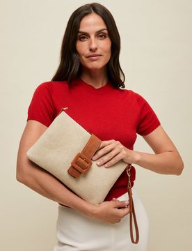 Soro petit sac bandoulière avec poignée amovible effet raphia