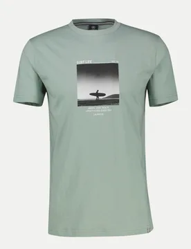 T-Shirt mit Surfer-Motiv-Print Grün L - Lerros - FashionsVida