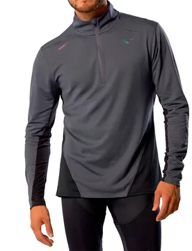 Tech Thermal Charge Half Zip Long Sleeve T-shirt Odyssey Gray 2XL Men - Mizuno - FashionsVida