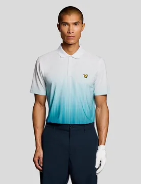 Men's Golf Gradient Polo Shirt in Blue - Lyle & Scott - FashionsVida