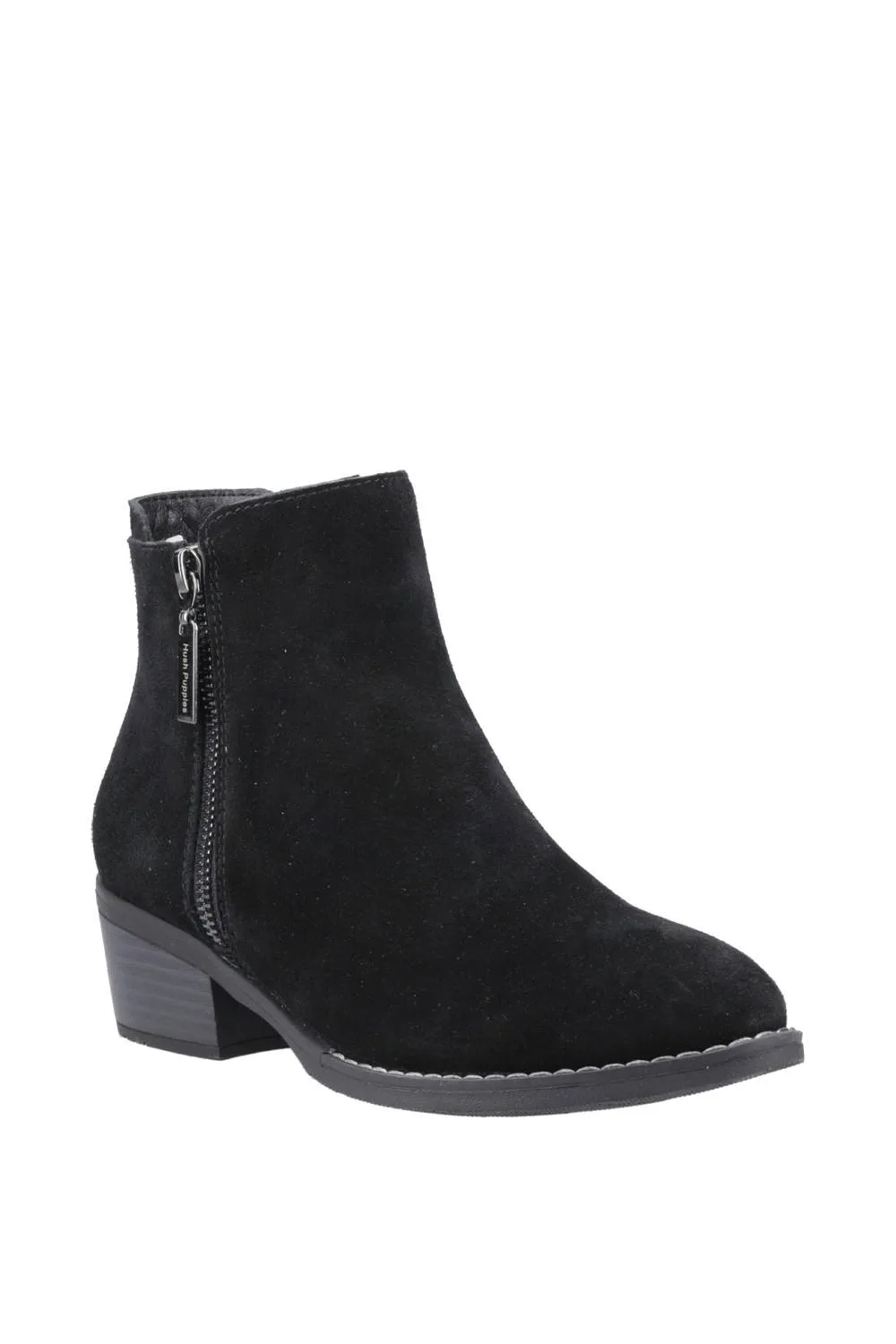 Women's Ingrid Zip Boot in Black Size: 5 - Black - Size: 5 - Hush puppies - FashionsVida