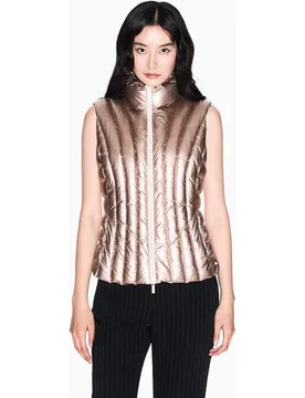 Chaleco de mujer acolchado efecto metálico - Armani Exchange - FashionsVida