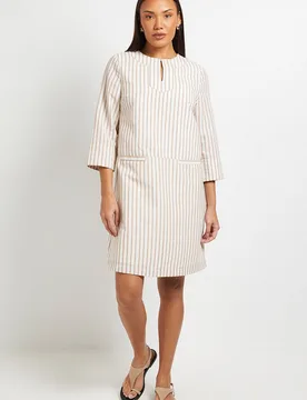 Women's Trapeze Stripe Tunic Dress in Mocha Size: 20 - Mocha - Size: 20 - Debenhams - FashionsVida