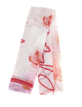 Foulard rosa con stampa floreale 26s204-59