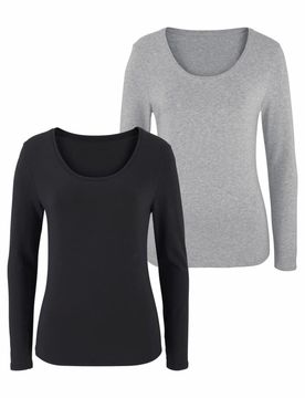 VIVANCE Camiseta gris / negro