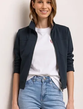 Jacke mit Zipper und Brusttaschen female Blau - Street One - FashionsVida