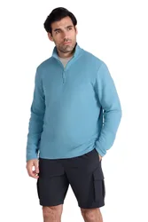 Camber Ii' Mens Half Zip Fleece Top Antipill Breathable Casual Winter Sweater Medium Blue - Size 2xs
