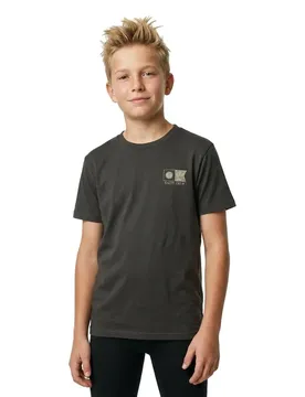 T-shirt à Manches Courtes Flagship Fill Black L Garçon