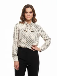 Camicie donna - virginie camicia m/l fiocco centrale - avorio