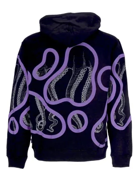 Felpa Leggera Cappuccio Uomo Stained Hoodie Black - Octopus - FashionsVida