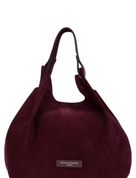 Suede Shoulder Handbag with Handle, 25 x 25 x 10 cm