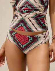 Tiger Print High Leg Bikini Bottoms White Mix female