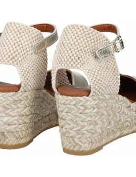 Alpargatas de cuña de mujer de piel - Viguera - FashionsVida