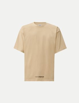 T-Shirt mit Big Back Application Beige M