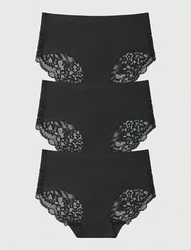 Set de 3 bragas triangulares de seda de hielo sexy para mujeres, de moda para el verano - Shein - FashionsVida