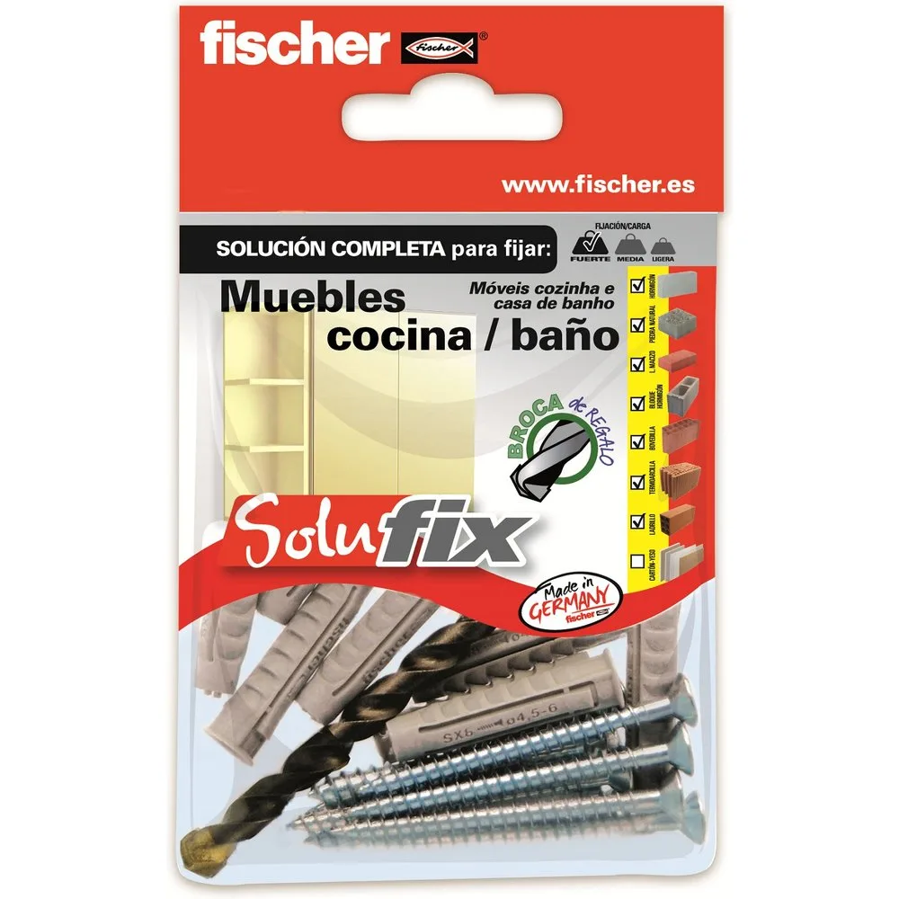 Kit Fijación Muebles Cocina-Baño Solufix - Fischer - FashionsVida