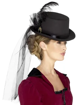 Steampunk Hut mit Schleier für Damen - female - RUBIES NL - FashionsVida