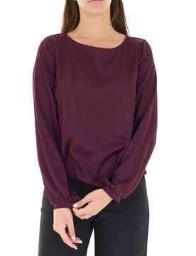 Blusa in satin BORDEAUX S
