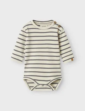 Body Lil'Atelier a righe avorio e grigio a maniche lunghe - Lil' Atelier - FashionsVida