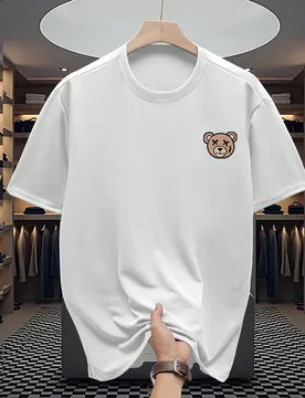 Camiseta de cuello redondo con gráfico de estilo casual urbano para hombre, minimalista y de moda, para uso diario, escapada urbana, vacaciones de ve - Shein - FashionsVida