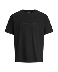 T-shirt nera in puro cotone con scritta originals