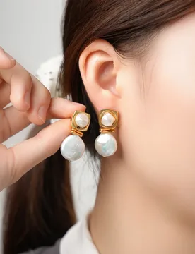YAJUNIEL Natural Freshwater Pearl Stud Earrings for Women 24K Real Gold Plated Hypoallergenic Dangle Earrings Jewelry Gifts - Aliexpress - FashionsVida