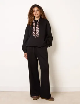 Hooded Leopard Tie & Pant Set - S/M / BLACK - female - Blue Vanilla - FashionsVida