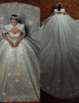 Gorgeous Cathedral Length Royal Wedding Dresses Strapless Beading Applique Bridal Gown With Wraps Vestido De Novia Sweep Train - Aliexpress - FashionsVida