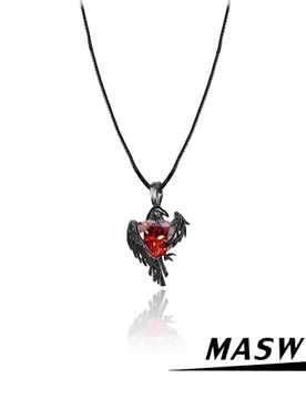 MASW Original Design Hiphop Cool Hot Girl Style Red Crystal Black Bird Pendant Necklace For Women Party Gift Modern Jewelry - Aliexpress - FashionsVida