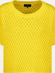 Pullover mit Ajour-Struktur Gelb 40