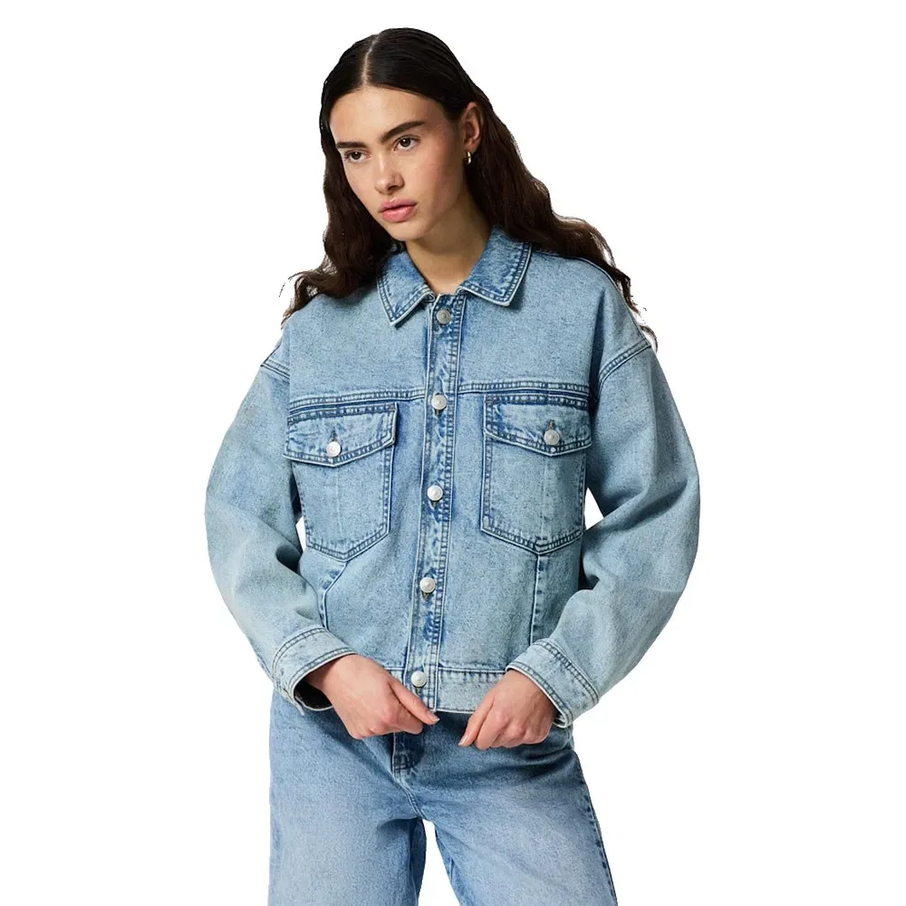 Giacca Di Jeans Elma Light Blue Denim L - Pieces - FashionsVida