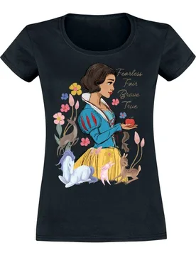 Disney T-Shirt - Fearless Fair Brave - S bis XXL - für Damen - Größe L - schwarz - EMP exklusives Merchandise! - Frauen - female - Schneewittchen - FashionsVida