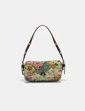 Mini-Tasche mit Blumenmuster Ecru OS - Stradivarius - FashionsVida