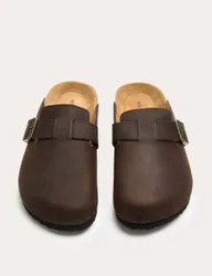 Leather Slip-On Mules Chocolate male