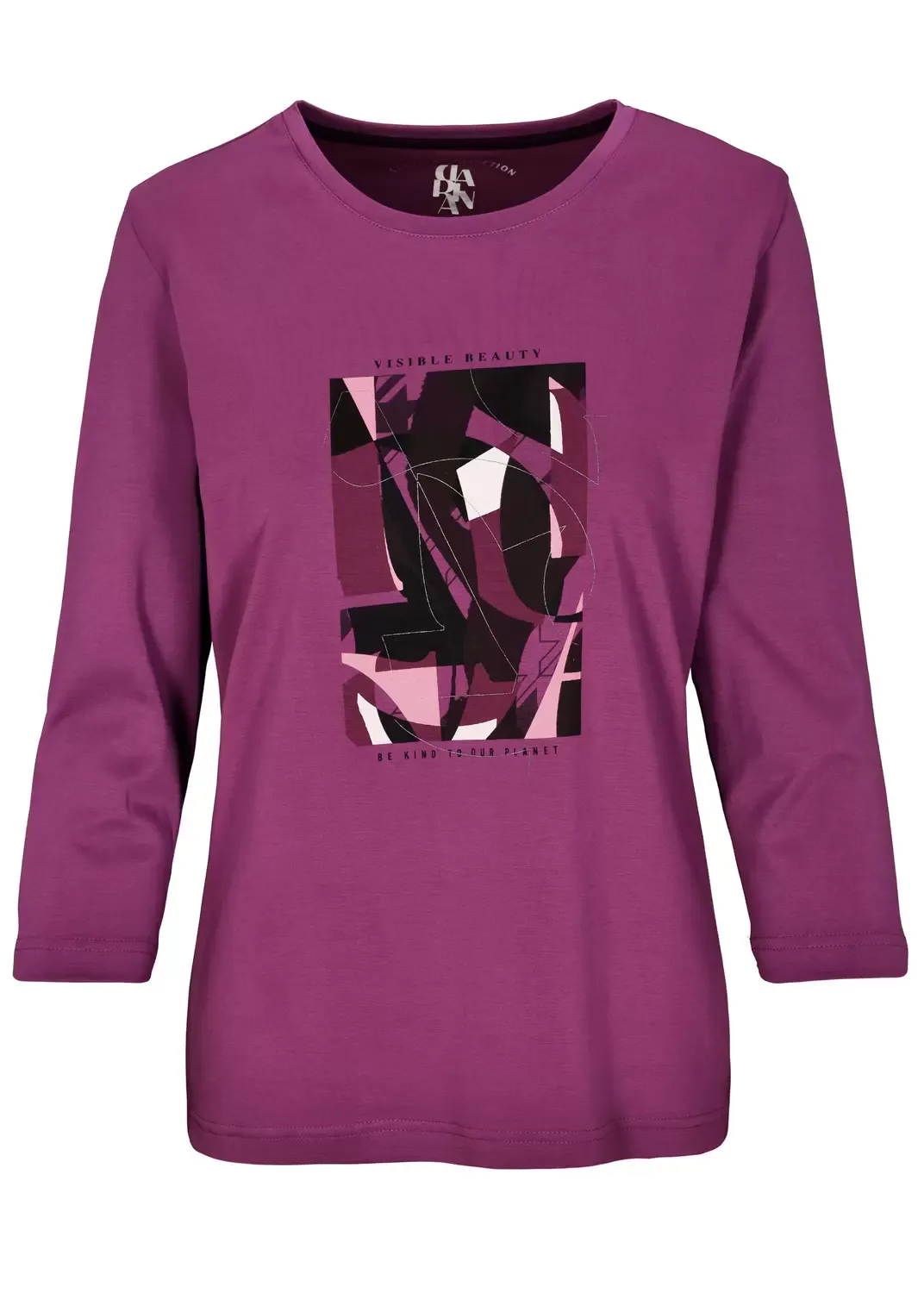 Rdh.-Shirt, 3/4 Arm,Frontdruck female - 44 - FashionsVida