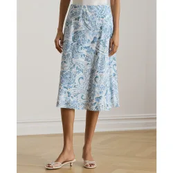 Falda midi con caída fluida y estampado