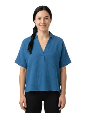 Chemise à Manches Courtes Denis Mediterranean Blue XS