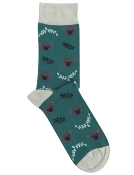 Doris & Dude Teal Koala Bamboo Socks - UK 3-7 - Doris and Dude - FashionsVida